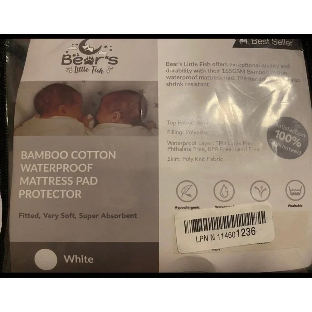 Bamboo cotton waterproof mini basinet pad protector NEW 25 x 16